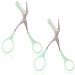 Eyebrow Scissors with Comb Professional Precision Eyebrow Trimmer Scissors Eyebrow Trimming Scissors with Comb and Non-Slip Finger Grips Hair Removal Eyebrow Scissors for Men Women(Green) Green&green