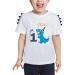 AMZTM Dinosaur Birthday T Shirt - Birthday Party Supplies Baby Boys Gift 90 White