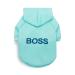 LtuzPet Dog Hoodie with Boss Print Soft Fleece Warm Dog Jacket Green Medium