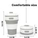 2Pcs Silicone Collapsible Travel Cup Set | Foldable Drinking Cups with Lids for Adults & Kids - Portable Camping Cups | Reusable & Leakproof Silicone Cups - Buy Online on GoSupps.com