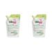 2 pieces of advantage pack sebamed liquid washing emulsion olive refill bag 400 ml the extra mild soap-free cleaning formula maintains sensitive skin and compensates for moisture loss 2 x 400 ml 400 ml (2 pack)