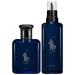 Ralph Lauren FRAGRANCES Polo Blue - Parfum - Men's Cologne - Refillable Cologne Set - With Citrus Oak and Vetiver - Intense Fragrance - 2.5 Fl Oz Bottle & 5.1 Fl Oz Refill