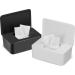BEAUGIREW 2 Pack Baby Wet Wipes Dispenser Wipes Dispenser Holder Storage Box with Seal Lid Keeping Wipes Fresh for Bedroom Home Office Toilet Black and White (Black and White)