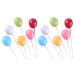 jojofuny 12 Pcs Cake Picks Balloon Cupcakes Mini Colorful Balloon Cake Picks Foam Ball Cupcakes for Birthday Parties Weddings Baby Showers