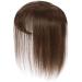 Clip On Bangs Human Hair Toppers Clip In Crown Toppers Hair For Women Straight Toupee Mid Part Wiglets Hairpieces for Mild Hair Loss Volume(Light Brown 25 cm) - Buy Online on GoSupps.com
