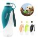 Petsoign Dog Water Bottle Travel Portable Dog Drinking Bottle On The Go in Silicone for Outdoor (Blue)