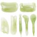 Healeved 7pcs Gua Sha Massage Board Scrap Circuit Boards Scrape Self Massage Scratch Massage Tool Chinese Body Gua Jade Guasha Board Rose Eyes Artificial Resin Scraping Tablets 10x5.5x0.8cm Light Green