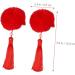 Housoutil 3 Pairs Tassel Hair Ball Hair Clip Chinese Knot Hair Clips Long Tassel Hair Barrettes Girl Hair Clips Girls Tiara Cosplay Hair Pin Artificial Fur Red Temperament Accessories Child - Buy Online on GoSupps.com