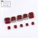 Uranian Rhinestone Glossy Red Press on Toesnails - 24pcs Full Cover False Toe Nails for Women and Girls - Buy Online on GoSupps.com
