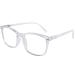 DOOViC Blue Light Filter Reading Glasses Square Frame Large Lenses Glasses with Prescription Strength 024 Transparent 3.0 x