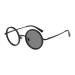HELES Unisex Retro Round Reading Glasses Metal Spring Hinge Photochromic Grey Single Vision Outdoor Sunglasses VU400 Readers Black +1.00 Strength
