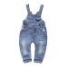 KIDSCOOL SPACE Baby & Little Boys/girls Water Washed Ripped Soft Denim Overalls 6-12 Months Light Blue-1881