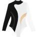 Women's Ballet Dance Leotard | Turtleneck Long Sleeve Rhinestone Bodysuit | Black&White - Small | Yeahdor - Buy Online on GoSupps.com