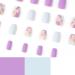 24 PCS Flower Press on Nails Matte Purple French False Nails Square Short Fake Nails Full Cover Stick on Nails for Women Girls Daily Wear Salon 08 - Buy Online on GoSupps.com