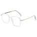 Lanomi fashion reading glasses Blue light filter women Men's large irregular rectangular reading aid visual aid anti -blue lights +0 to +4.0 transparent 1.0 x