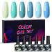 6Pcs Gel Nail Polish Set Gel Polish Glitter Kit for Manicure Nail Design Art Semi Permanent Varnish Hybrid Base Top Coat - (Color: MJ-6913)