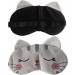 Cute Travel Cat Sleep Eye Mask 2 Pack - Soft Animal Cartoon Blindfold for Women, Girls, Kids - Perfect for Sleep, Plane, Office Nap - White Black - Buy Online on GoSupps.com