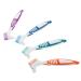 HAPINARY 4pcs Denture Toothbrushes Cleaning Double Head PP Material