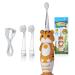 brush-baby WildOnes Kids Electric Rechargeable Toothbrush Tiger, 1 Handle, 3 Brush Heads, USB Charging Cable, for Ages 0-10 (Tiger)