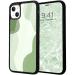 Idocolors Abstract Sage Green Phone Case Compatible with iPhone 15 Plus Aesthetic Durable Firm Protection Case Shockproof Dustproof Soft TPU Bumper Scratch Resistant Cover for iPhone 15 Plus iPhone 15 Plus Line