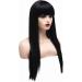 Bestung 24 Long Straight Black Wig with Fringe for Women - Synthetic Full Hair Wig for Cosplay or Daily Wear - 2 Piece Set - Buy Online on GoSupps.com