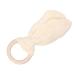 Baby Teething Wooden Ring - Bunny Ears Design | Soothing Bite-Resistant Cotton Gauze - Ideal for Babies (Beige) - Buy Online on GoSupps.com