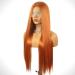 Rainbow Snow Ginger Orange Lace Front Wig for Women - 33 Heat Resistant Long Straight Synthetic Hair - Buy Online on GoSupps.com
