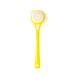 Shower Body Brush with Superfine Bristles and Loofah Super Soft Nylon Bristles Short Handle Double Sided Back Scrubber Bath Brush Especially for Children & Sensitve Skin (Yellow)