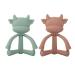 Baby Teething Toys - Cute Cow Silicone Teether for Sore Gums Relief - Gray Green Infant Chewing Toy - Buy Online on GoSupps.com