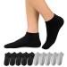 Momoshe Socks Men Sneaker Socks Women Cotton Short Sports Socks Unisex 10 Pairs 5x Grey + 5x Black 47-50