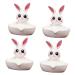 Ciieeo 4pcs Ceramic Soap Dish Desk Cup Holder Jewelry Trays Soap Rack Jewelry Stand Soap Holder Keychain Holder Bathroom Accessory Rabbit Miss White Ceramics Portable Household Products