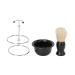 Professional Beard Shaving Brush Kit - 3 Piece Nylon Brush & Stand for Travel | Best Facial Care - Buy Online on GoSupps.com