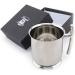 Premium Stainless Steel Shaving Brush Mug with Handle | Shaving Cream Soap Dish for Men - Buy Online on GoSupps.com