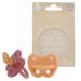 Hevea pacifier 2-pack - natural rubber/Apricot Crush + Berry Blush/orthodontic/Crown + Flower (from 3 months)