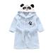 Miyanuby baby boys girl bathrobe soft flannel long arm animal hoodie morning mantle nightwear homewear for children baby young girls gift 2-3 years panda blue