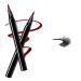 Magic Self Adhesive Eyeliner  New Eyelashes Viscosity Eye Liner Pen  Best Waterproof Paste Liqiuid Liner pencil (Red)