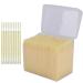 Acewen disposable toothpick plastic toothpick mouth cleaning tooth cleaning tools or cocktail sticks double-headed toothpick disposable brush toothpick 1100 pieces yellow