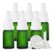 Zeoabsy 6 pieces 10 ml frosted green glass pipette bottle with white originality lock pipette ring empty clear glass bottle glass pipette drip bottle for essential oils aromatherapy 10ml green