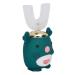 Electric children's toothbrush U-shaped silicone toothbrush Intelligent rechargeable automatic Sonic toothbrush cartoon design IPX7 waterproof (6-14 Years Old-Gr n) 6-14 Years Old Gr n