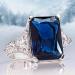 925 Sterling Silver Micro Set Sapphire Diamond Ring - Size 9 - Buy Online on GoSupps.com
