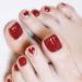 Brishow Artificial Nails Foot False Toenails Acrylic Stick on Toenails 24pcs For Women and Girls (h)