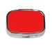 Red Pill Box Portable Metal Pill Organizer 2 Compartment Medicine Small Pill Case for Purses Compact Travel Medicine Holder for Vitamins Medication