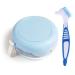 Anbbas Leakproof Denture Cleaning Kit Denture Cup with Basket and Brush Dental Cleaning Soaking Retainer Case Bath Box for Braces Aligner Mouth Guards Partial Wire Dentures (Blue)