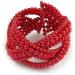 Avalaya Wide Red Glass Bead Plaited Flex Cuff Bracelet - Adjustable - Buy Online on GoSupps.com
