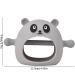 Likthione 2-in-1 Silicone Baby Teething Toy for 0-6 Months - Grey, Dual Language Education - Dust Proof Chew Toy and Soothing Pacifier - Buy Online on GoSupps.com