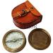 Vintage Brass Pocket Compass with Leather Case - Rustic Home Decor Gift - Buy Online on GoSupps.com