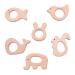 AMASAWA 6 pieces Baby Beißring Toy Holden Ring Ring Small Vogel Fish Wal Elefant Eichh rnchen Rabed Head Sensory Toys