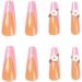 JUSTOTRY 24 Pcs Long Pink French Press on Nails with Flower Designs - Acrylic Coffin False Nails for Women - Nail Art FPO - Buy Online on GoSupps.com
