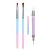 3pcs Nail Art Clean Up Brushes  Nails Painting Brushes  Round & Angled Head Pen Silicone Nail Art Acrylic Pen Brushes Dotting Pen Nail Painting Tools for Nail Art Design Polish Mistake Cleaning