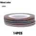 Dajidafu 14piece Easy To Nail Art Striping Tape Set Fashionable And Unique For Stunning Nails Paper Wide Application Multicolored Random Color 1MM - Buy Online on GoSupps.com